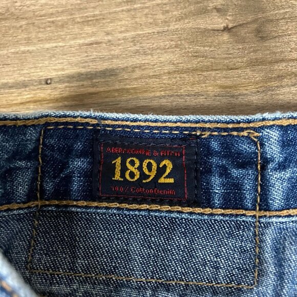 Vintage Y2K Abercrombie & Fitch 1892 Women’s Jeans 26x32 Blue Button Fly Flare - Picture 4 of 12